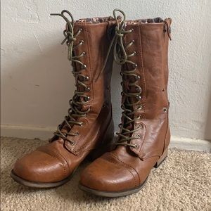 Chestnut combat boots
